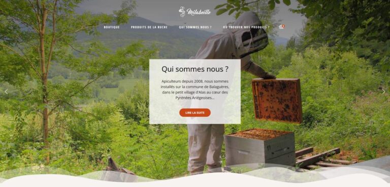 Boutique en ligne Milabeille, produits de la ruche, créée par Walma